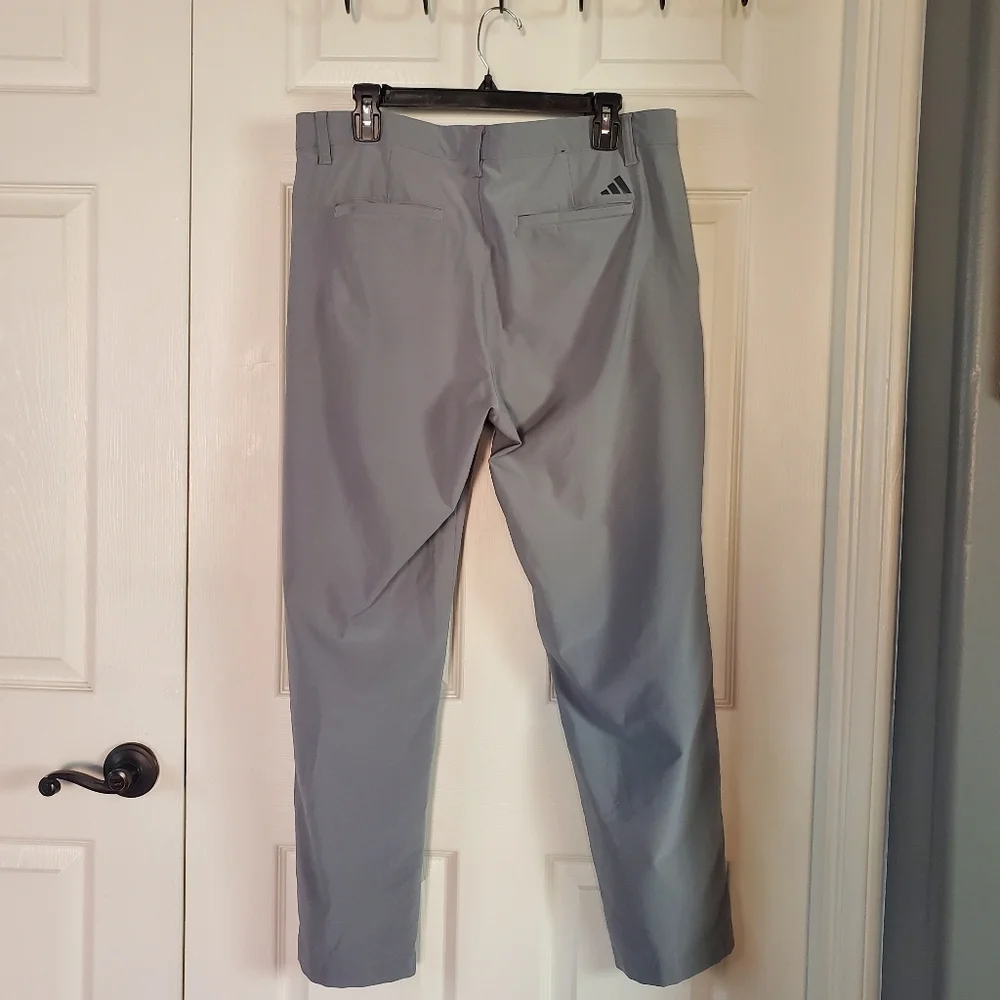 Adidas Golf Pants Tapered-Leg Gray 4 Way Stretch UPF Water Repellant Size 34x30